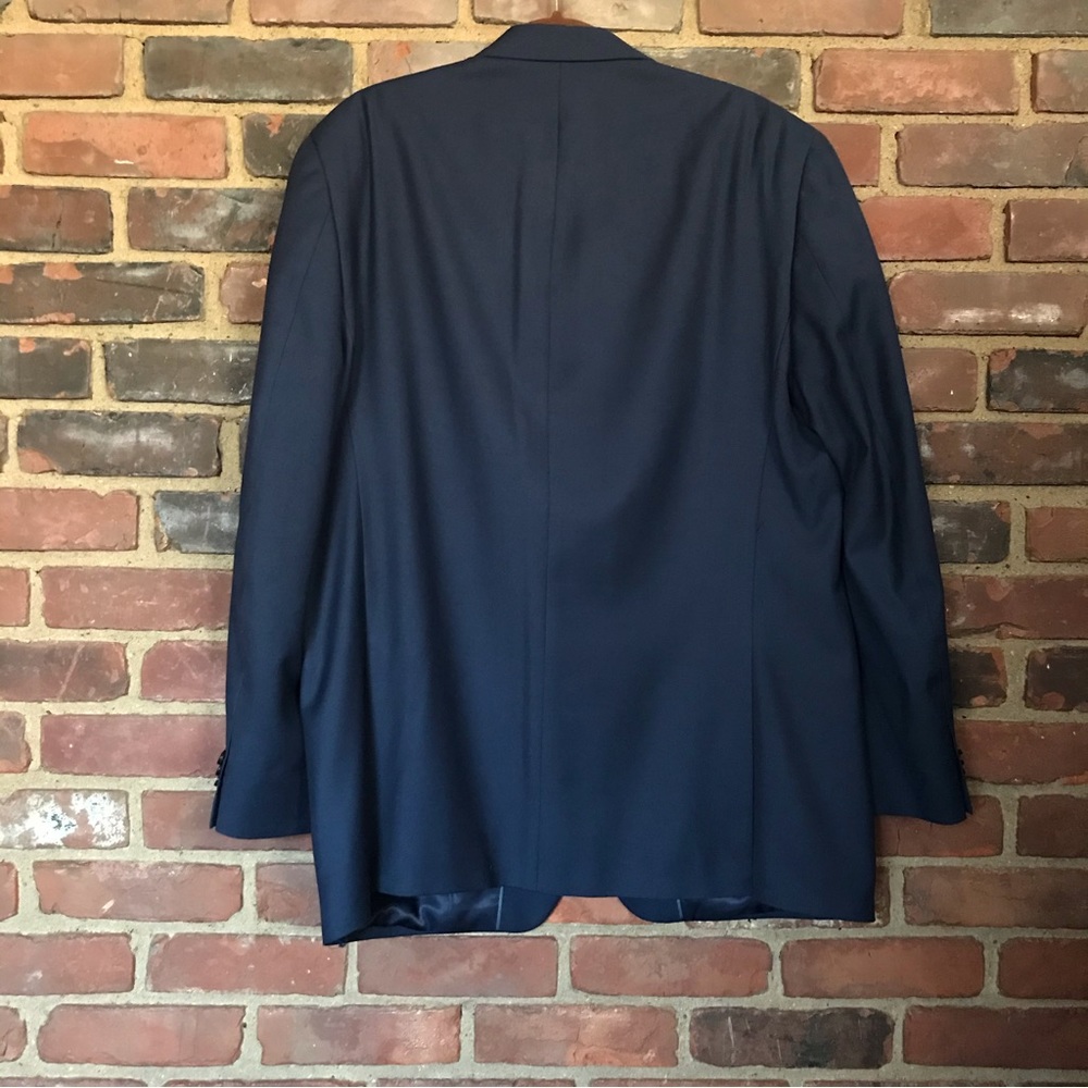 Michael Kors Solid Blue Ventless Blazer Size 46l … - image 6